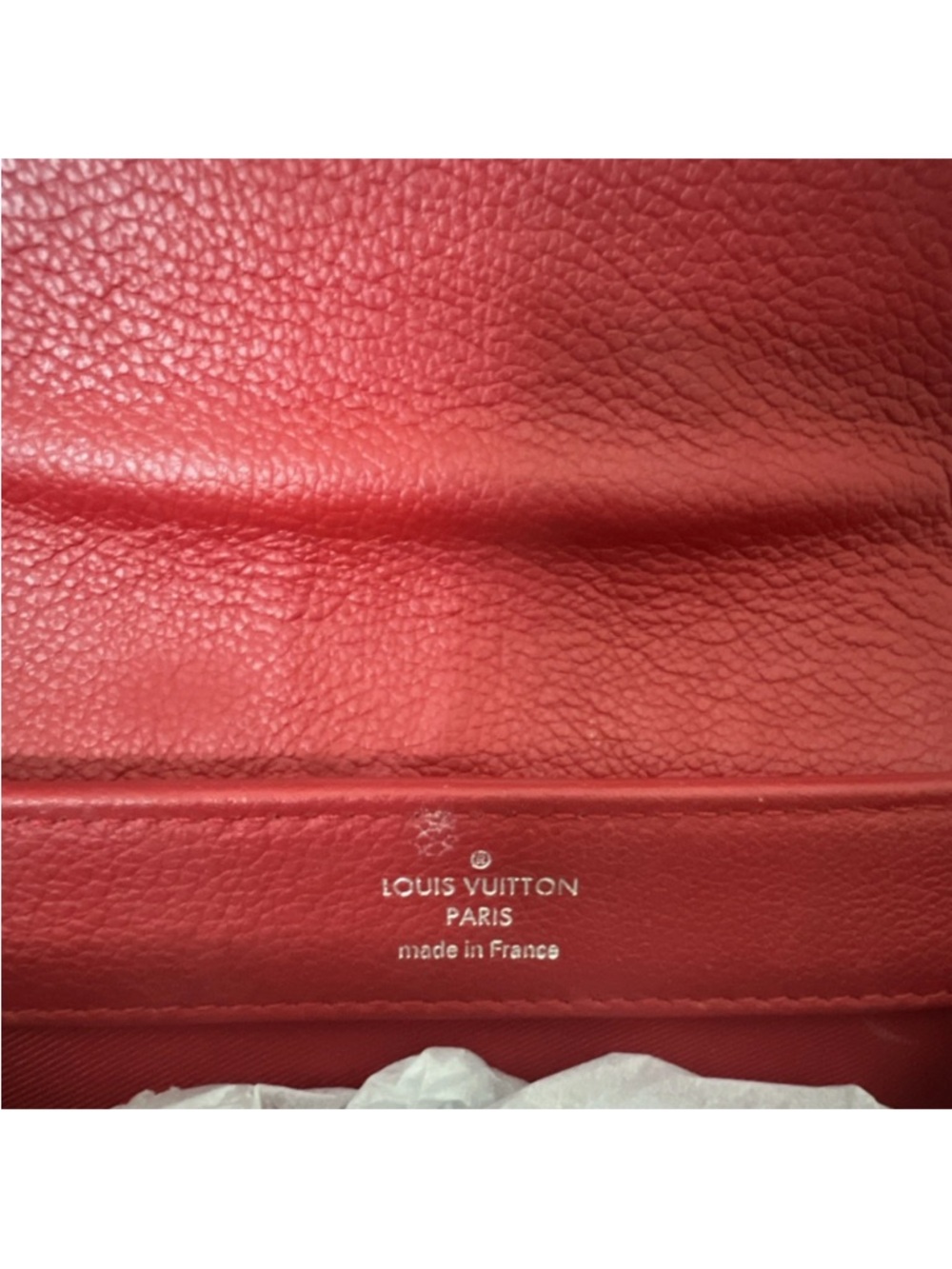 Louis Vuitton Red Leather Shoulder Bag with Silver LV Hardware - Picture 3 of 5